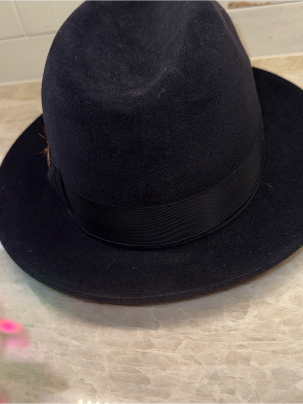 Mens Selentino suede fedora hat Men 7 3/8 - Picture 3 of 10
